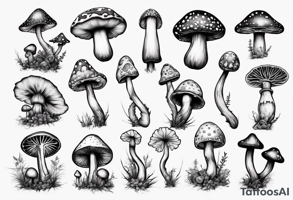 Magic mushroom tattoo idea