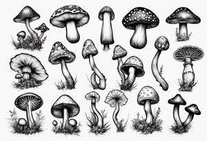 Magic mushroom tattoo idea