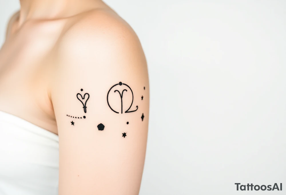 constellation tattoo with libra, cancer, Taurus, 2 scorpio and capricorn all in the universe stars only tattoo idea