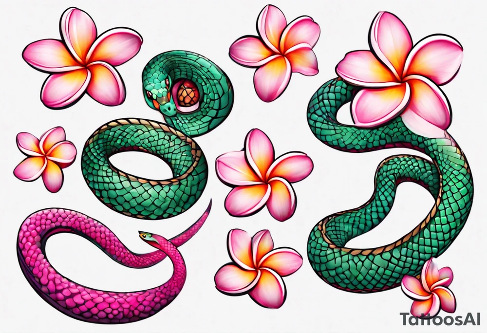 pink plumeria
snake tattoo idea