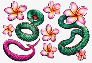 pink plumeria
snake tattoo idea