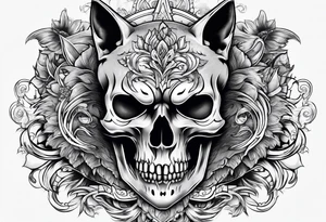 Skull wolf tattoo idea