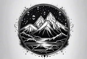 Raindrops Transforming into mountains tattoo idea