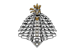 Quetzalcoatl Aztec pyramid gold tattoo idea