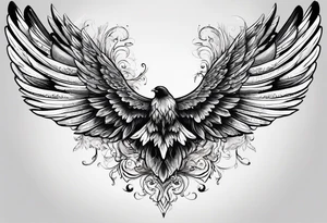 "one day, i am going to grow wings" in writing, with wings on either side tattoo idea