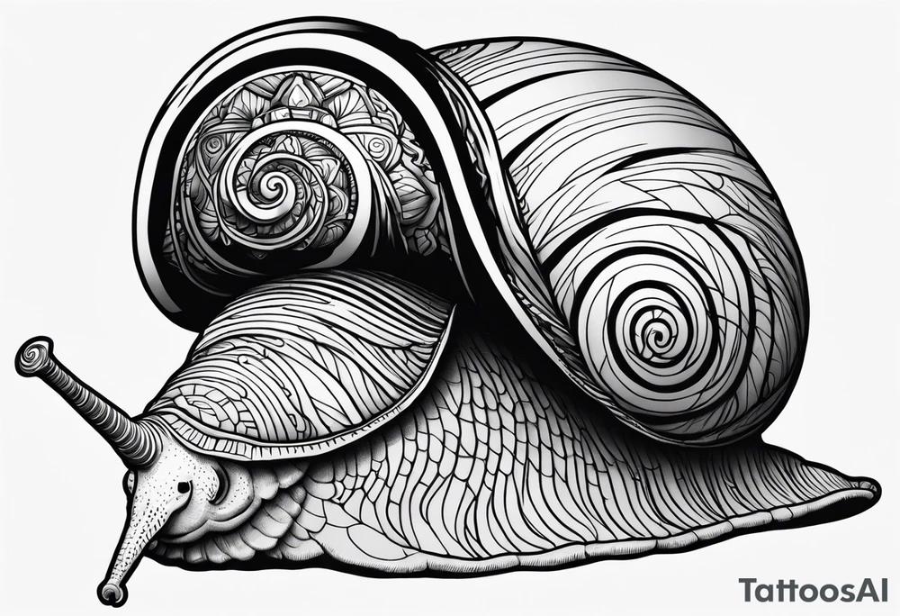 Snail with pirate hat tattoo idea