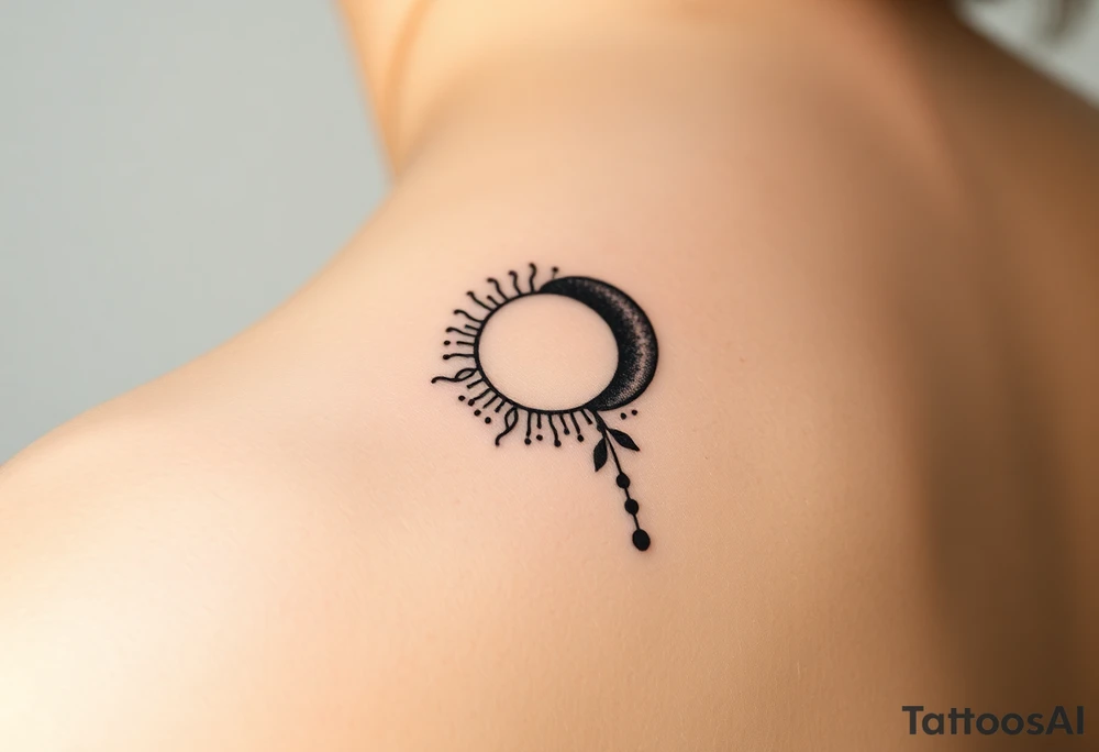 The sun and the moon cascading tattoo idea