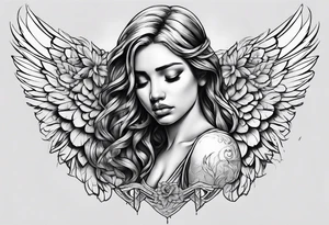 crying broken angel tattoo idea