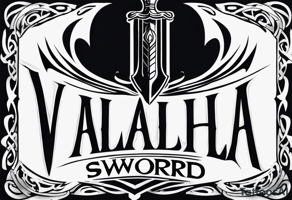 Valhalla sword tattoo idea