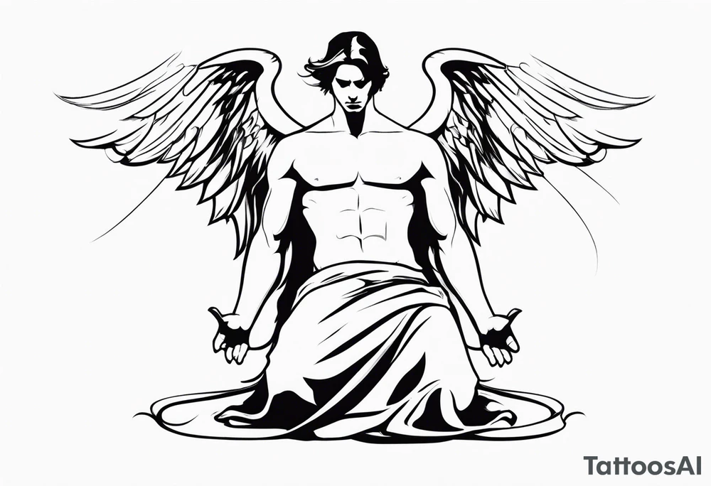 male fallen angel,the fall of gabriel evil tattoo idea