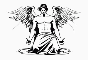 male fallen angel,the fall of gabriel evil tattoo idea