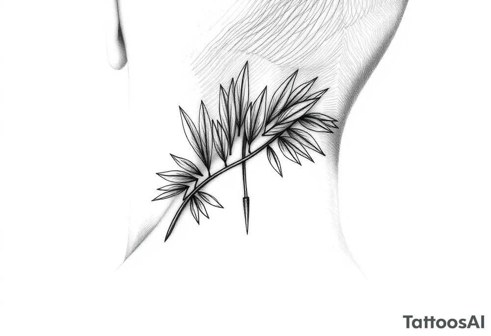 palm leaves neck tattoo tattoo idea