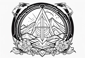 God under an up arrow tattoo idea