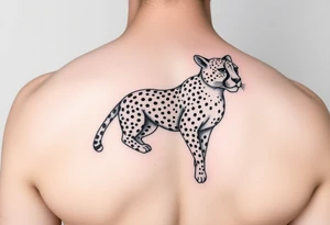 realistic cheetah on the side of the chest with the number 62 somewhere around it tattoo idea