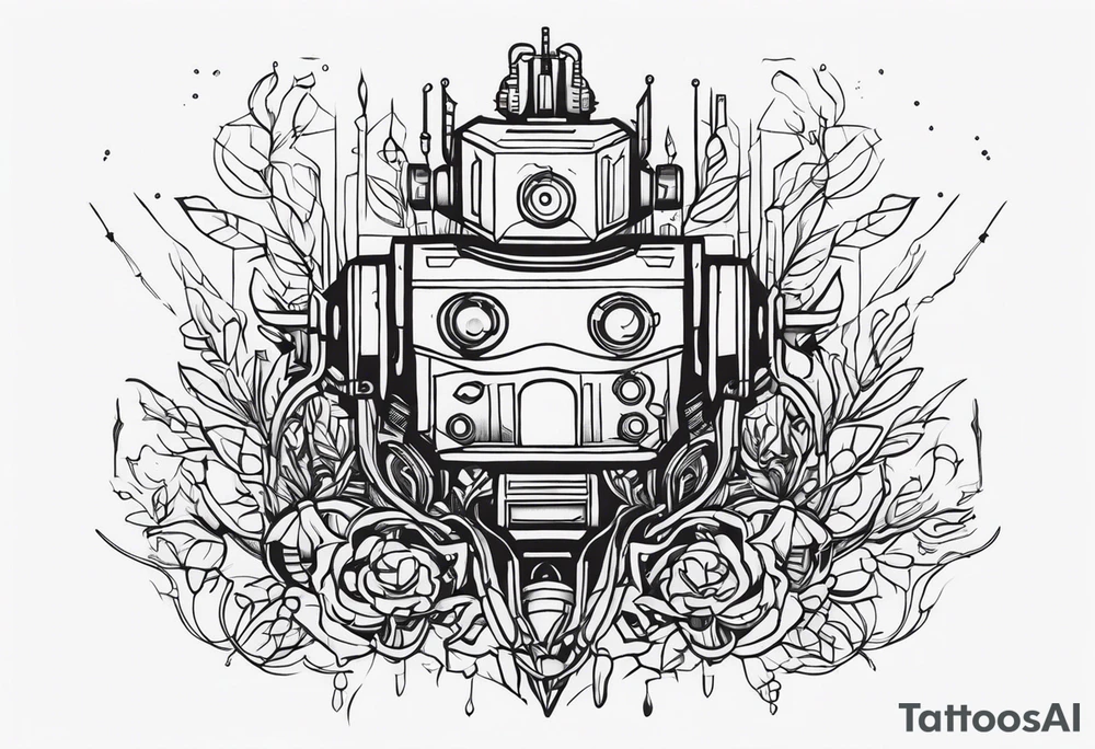 robot roots tattoo idea
