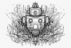 robot roots tattoo idea