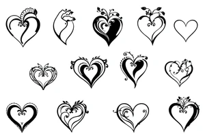 12 unique hearts tattoo idea