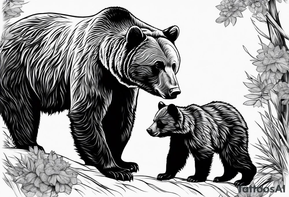 mamma bear and cub tattoo idea
