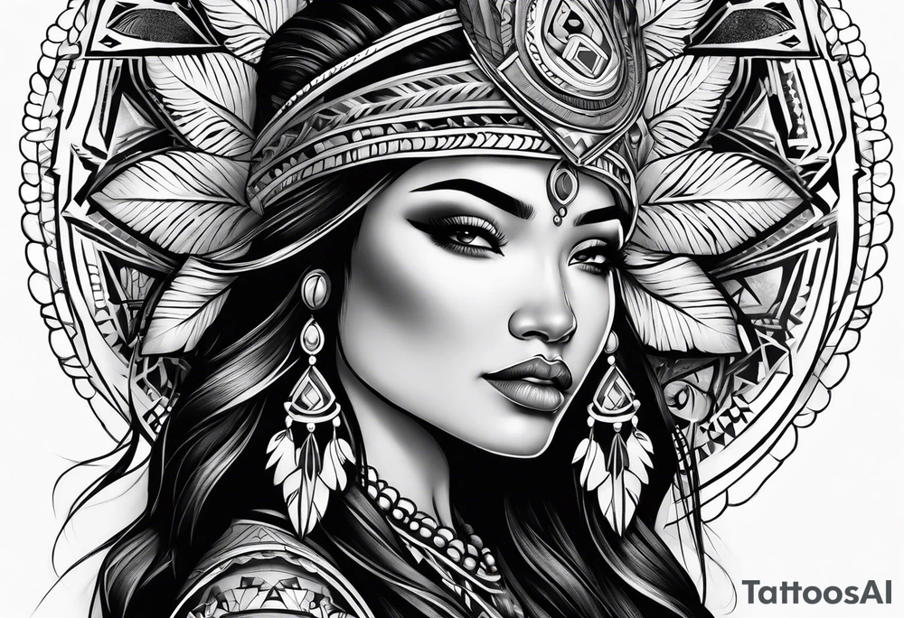 Navajo woman ethereal goddess tattoo idea