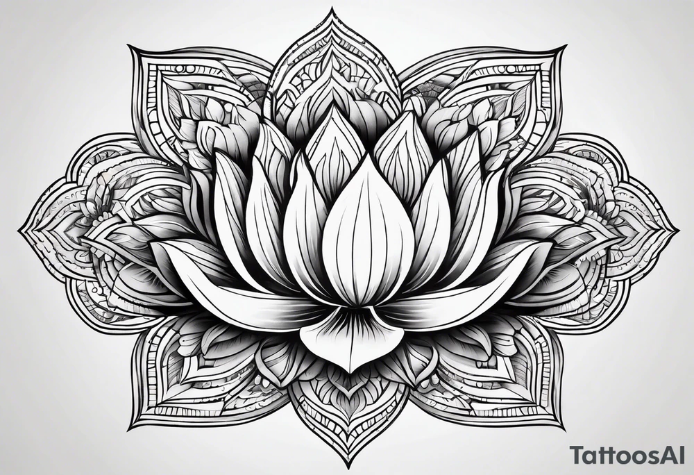 Simple Mandala Lotus tattoo idea