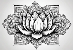 Simple Mandala Lotus tattoo idea