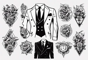 A double breasted suit tattoo idea