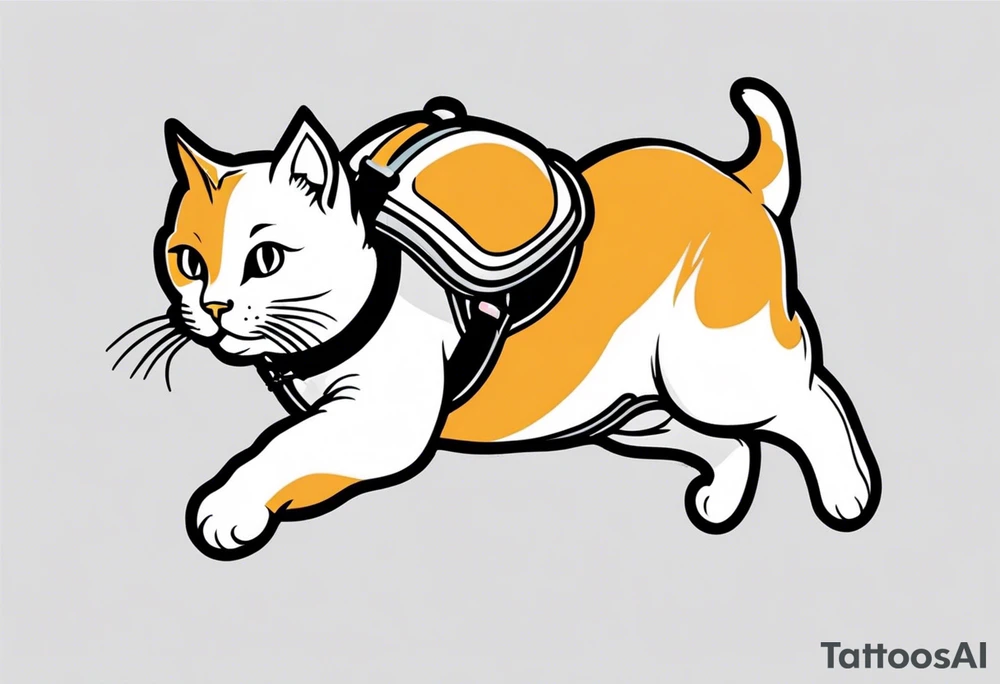 a cat going skydiving tattoo idea