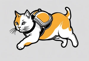 a cat going skydiving tattoo idea