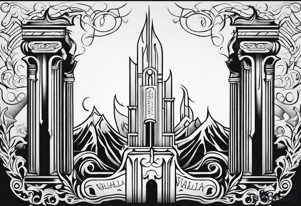 Valhalla 
 mist pillars tattoo idea