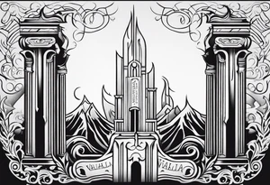 Valhalla 
 mist pillars tattoo idea