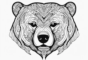 Bear face tattoo idea