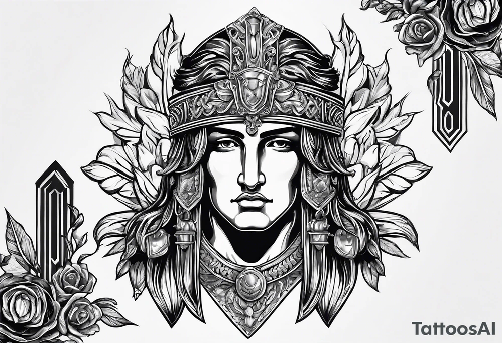 Alexander the Great gold chain tattoo idea