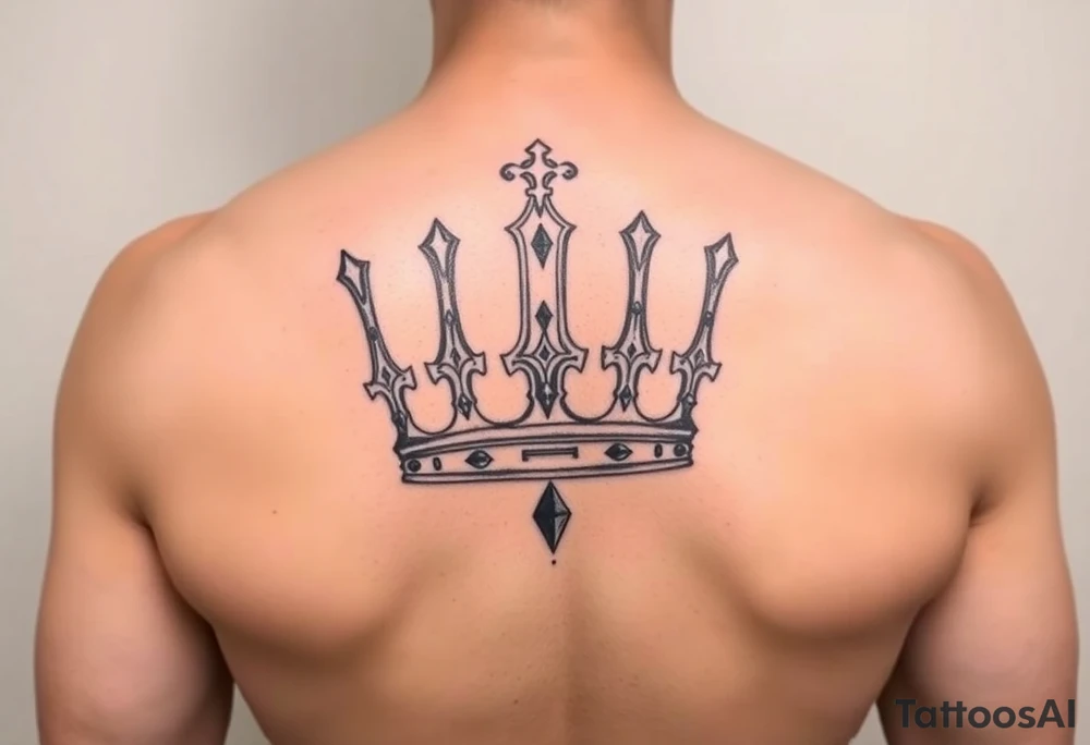 Crown no more pain strength tattoo idea