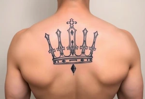Crown no more pain strength tattoo idea