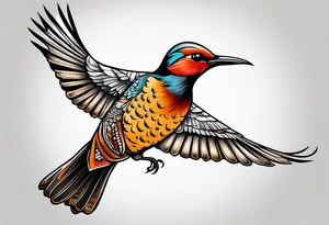 Female flicker bird tattoo idea