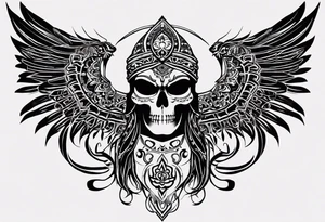 kali ma, alien goddess, valkrye, aries, cosmic pirate, divine feminine, zenza resonance, pachamama, lotus azul, blank panther, eagle, skull, 5D, nueva gaya, dna 12, left side chest tatoo tattoo idea