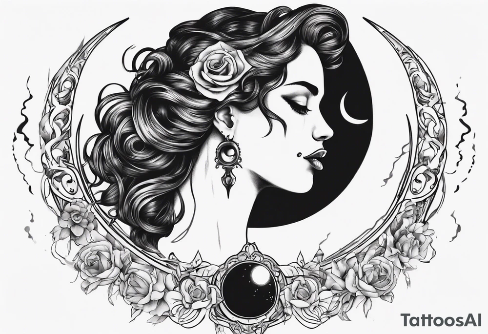 crescent moon with womans face masculine tattoo tattoo idea crescent moon with womans face masculine tattoo tattoo idea