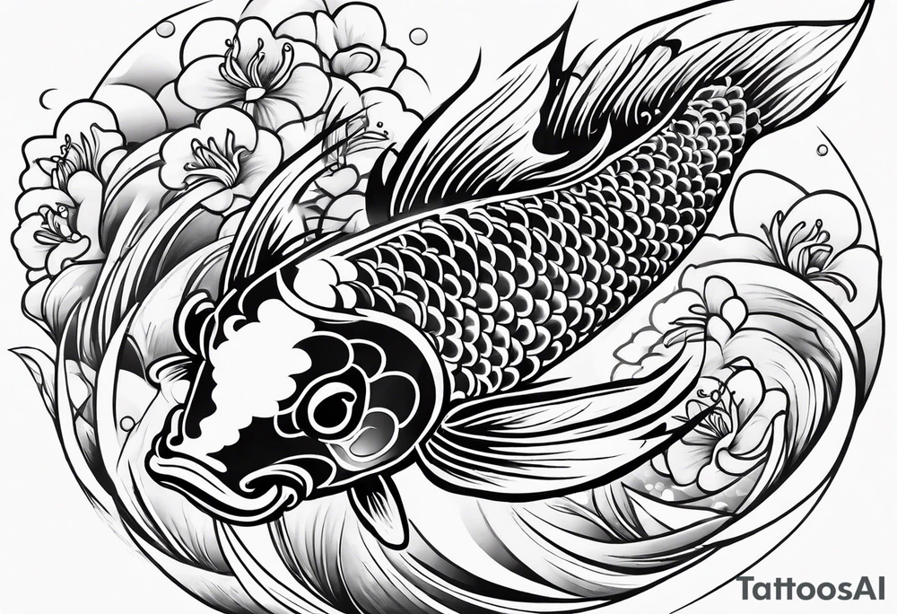 pretty koi fish tattoo idea