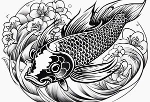 pretty koi fish tattoo idea