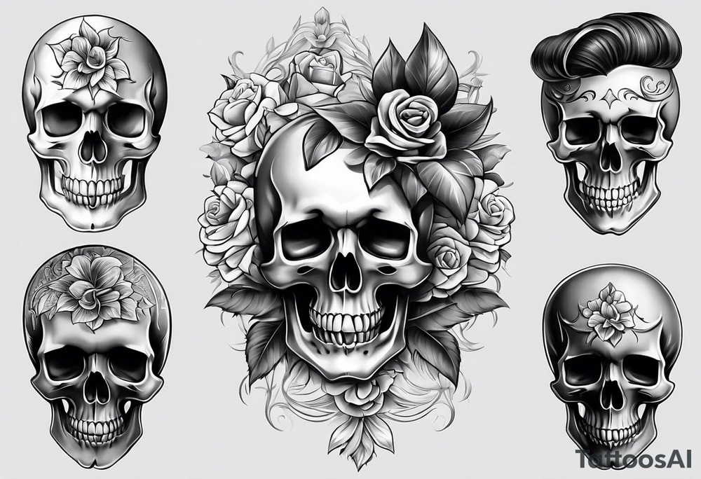 realistic skulls tattoo idea