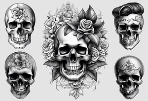 realistic skulls tattoo idea