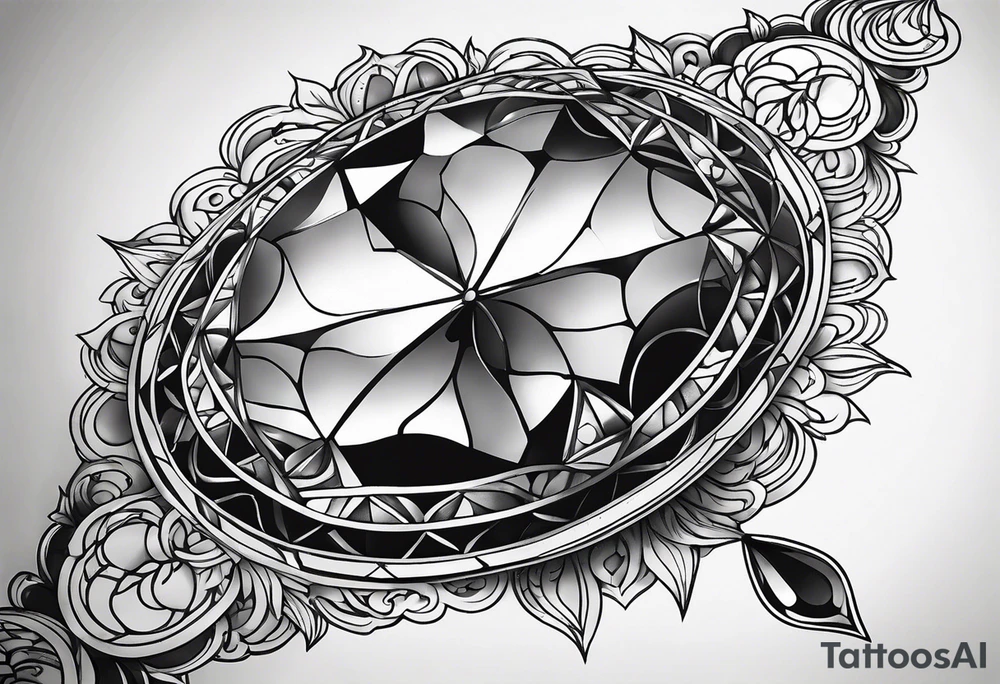gemstone water droplet tattoo idea