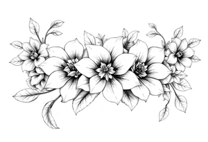 ornaments of flowers, very intricate and detailed, extremely detailed tattoo idea