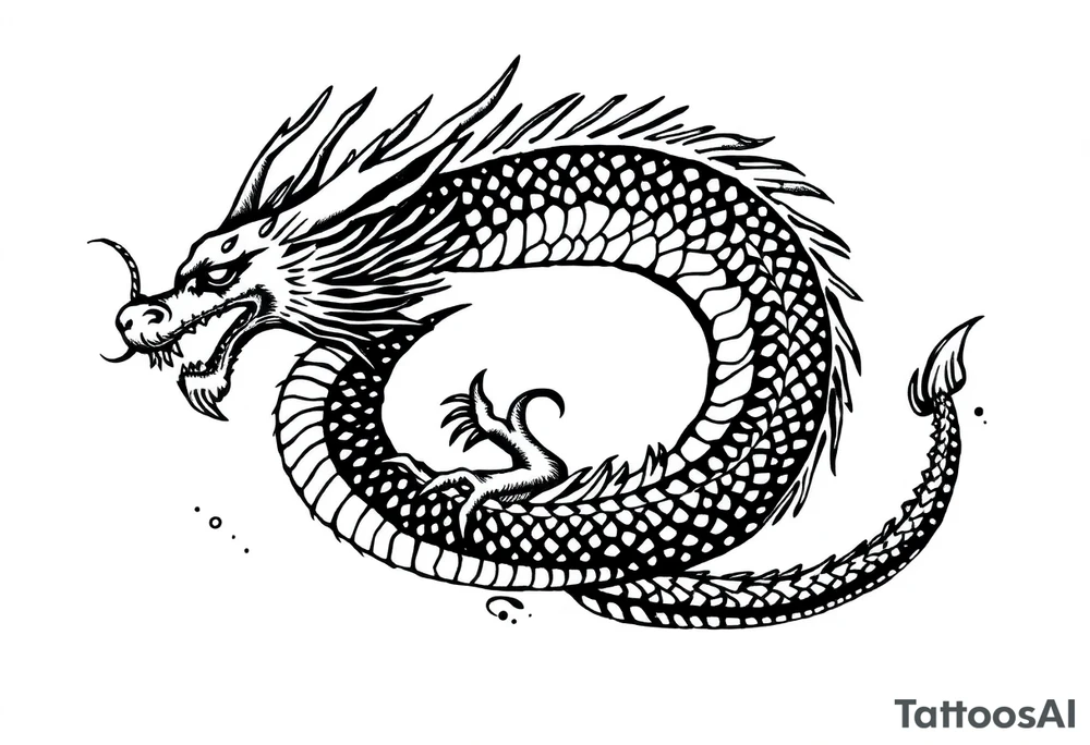 Haku the dragon in the shape of an ouroboros tattoo idea