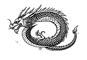 Haku the dragon in the shape of an ouroboros tattoo idea