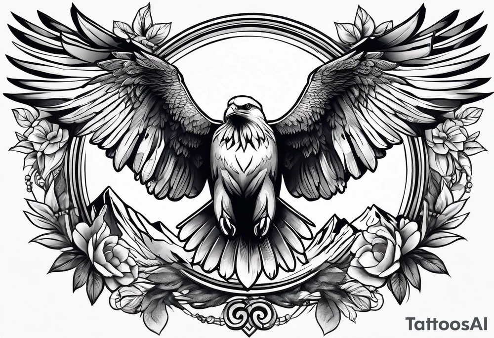Dove and Eagle circling tattoo idea