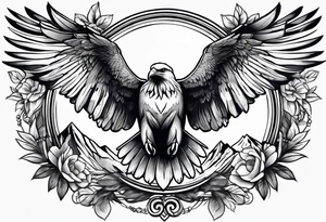 Dove and Eagle circling tattoo idea