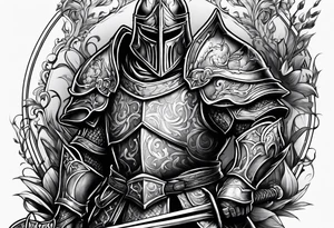 muscular knight tattoo idea