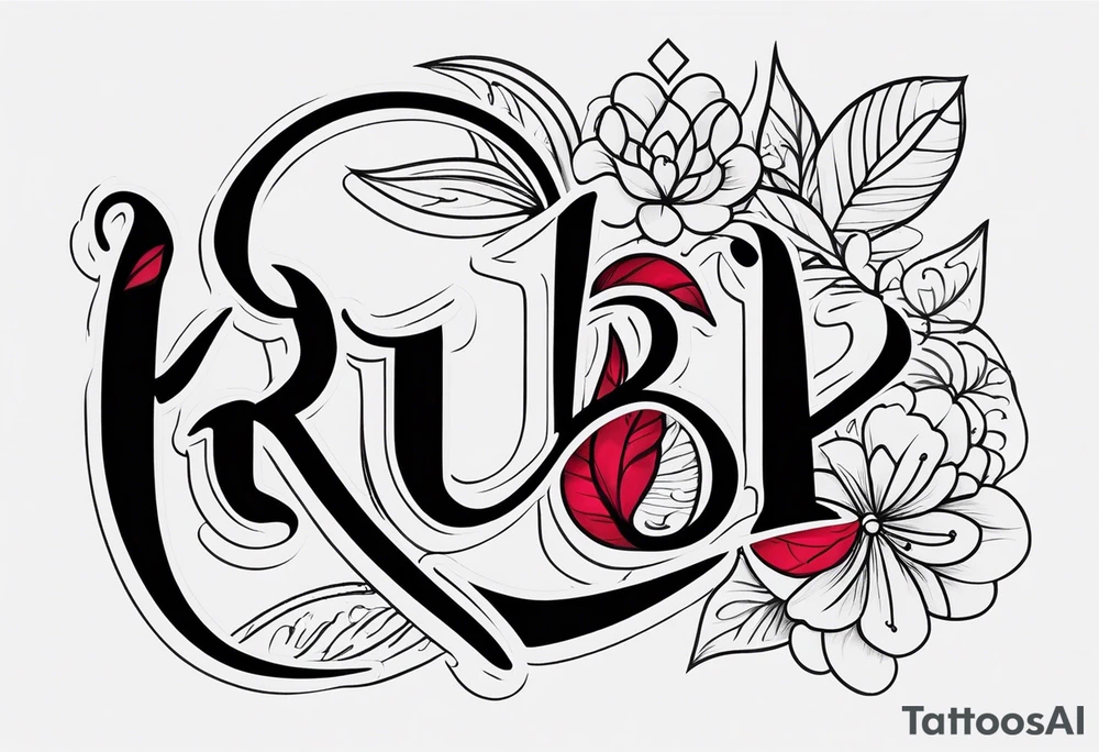 Generate a pretty tattoo with the name of: Ruby tattoo idea Generate a pretty tattoo with the name of: Ruby tattoo idea