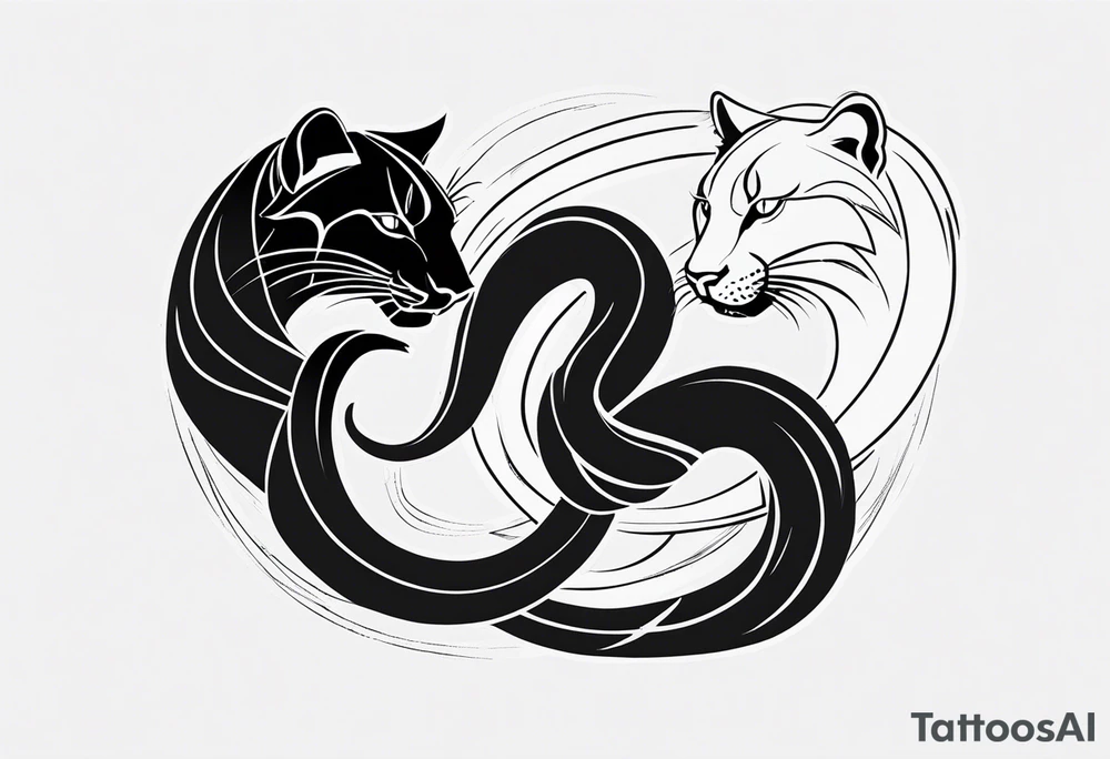 A snake and a panther To fight and wrap around the word "vitality" tattoo idea